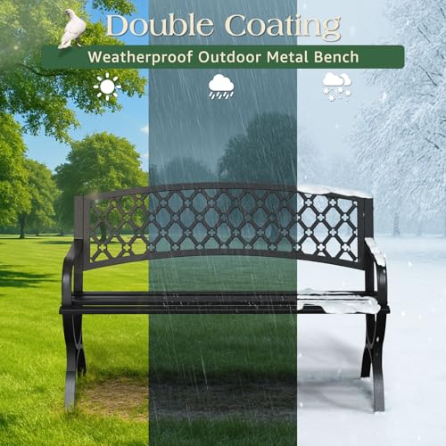 Heavy-Duty Weatherproof Metal Garden Bench G938400