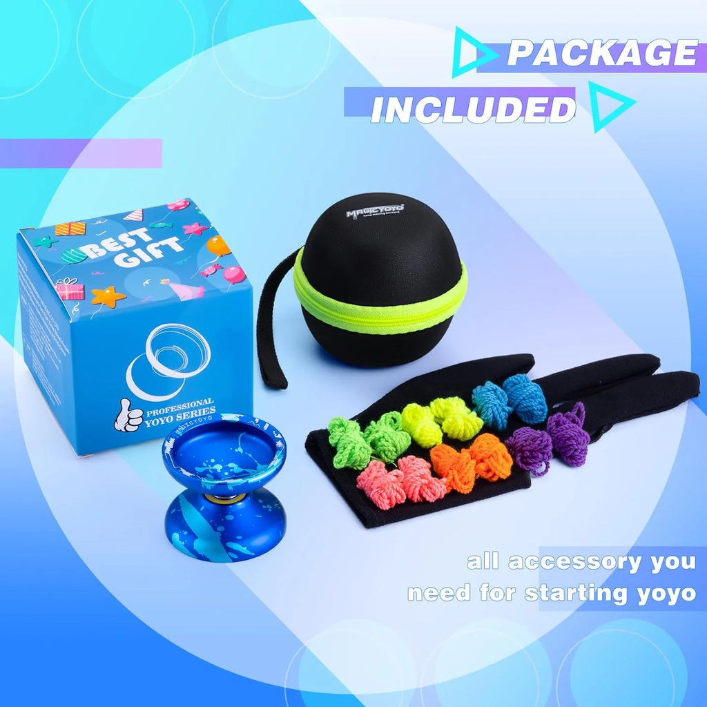 Blue Splash Finger Spin Metal Yoyo T34218