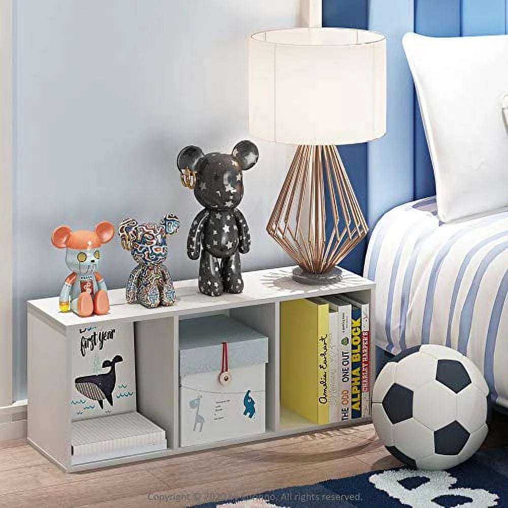 White 3 Tier Open Shelf Bookcase H2115