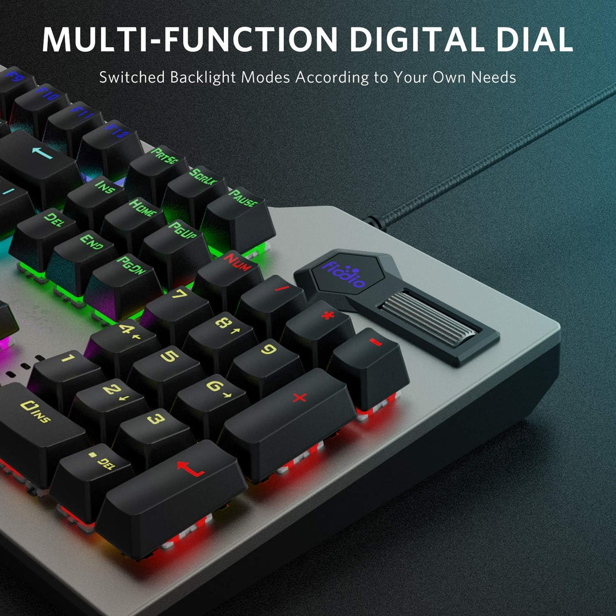 Mechanical Gaming Keyboard Wired RGB Rainbow Backlit with Blue Switches Ergonomic Standard Keyboard Pack of 2 I297936