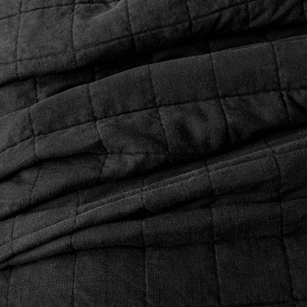 Heavyweight Linen Blend Quilt Washed Black V78303