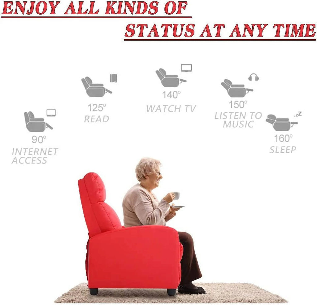 Red PU Leather Recliner Chair A45336