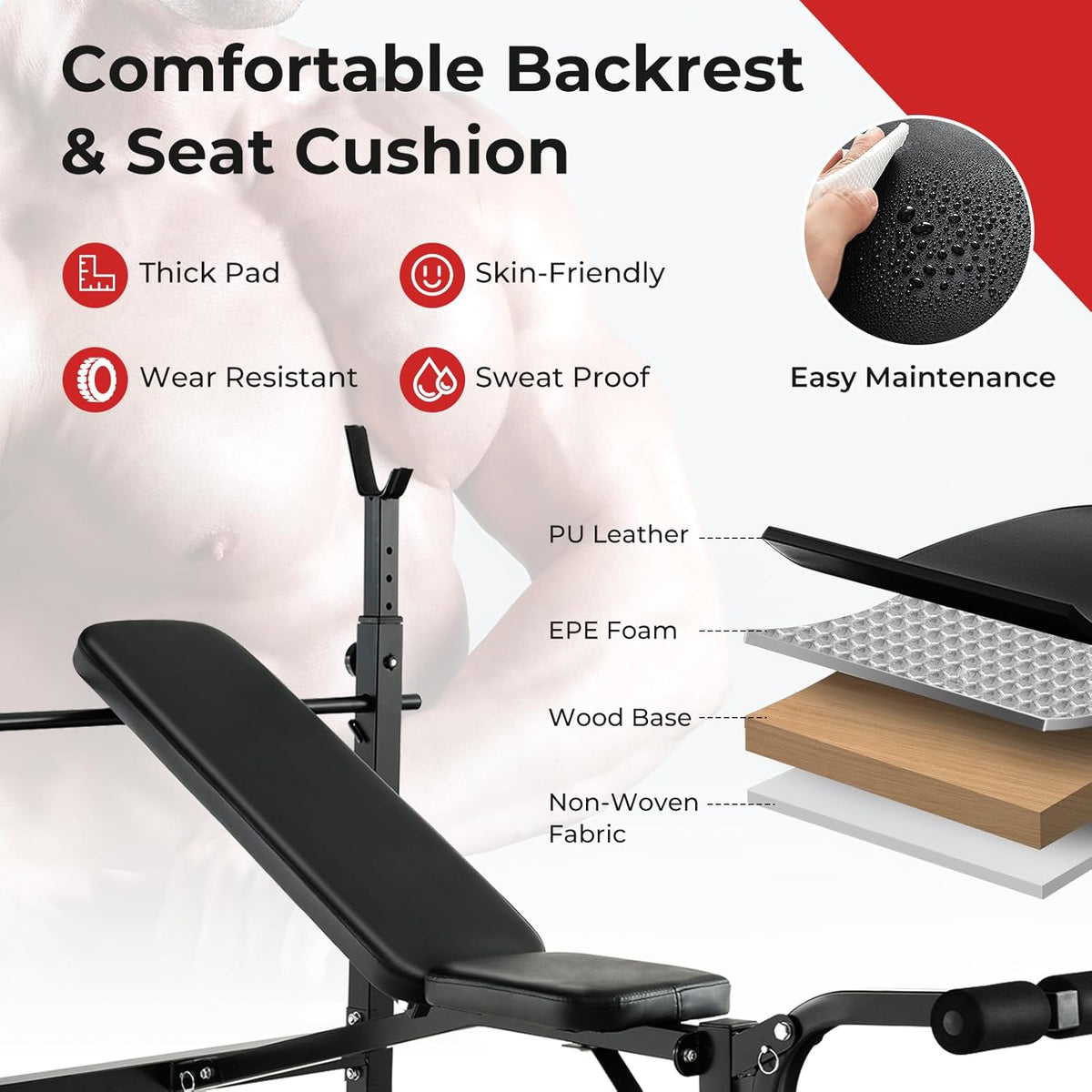 Adjustable Weight Bench with Squat Racks Z70503