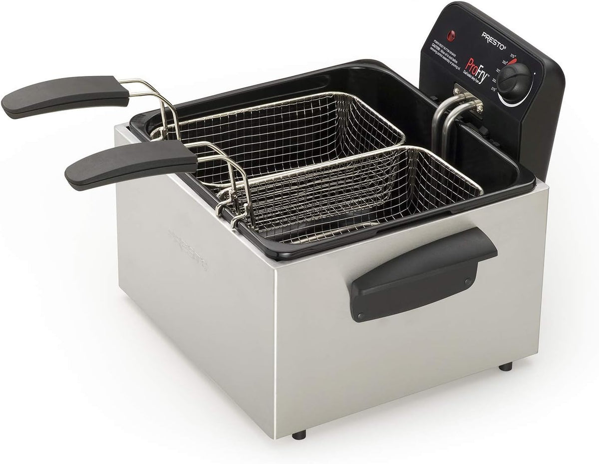 Stainless Steel Dual Basket Deep Fryer V5126