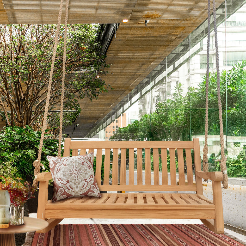 Teak Wood Double Outdoor Patio Swing X5569