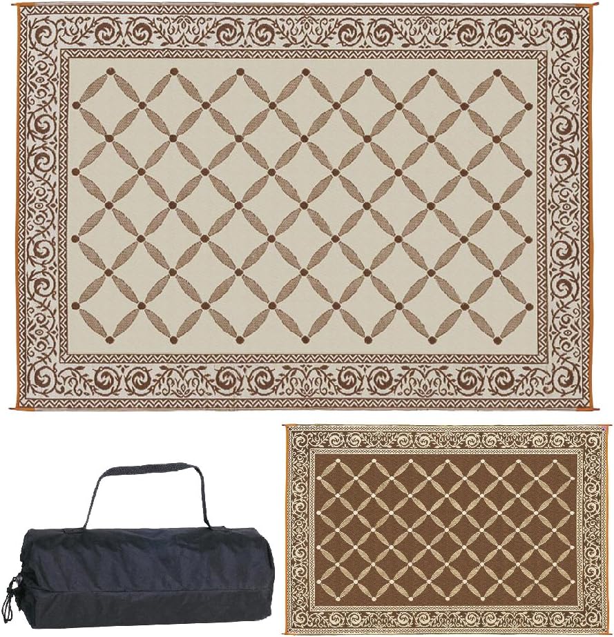 Brown/Beige 6-Feet x 9-Feet Reversible Mat P67686