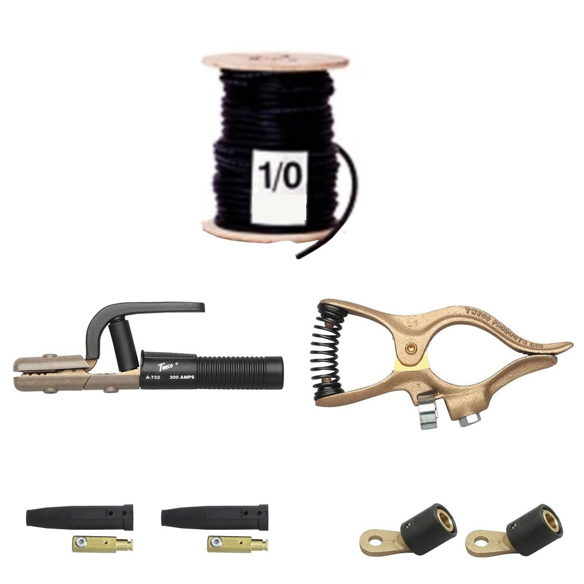 50 ft Welding Cable with Ground Clamp Q2629