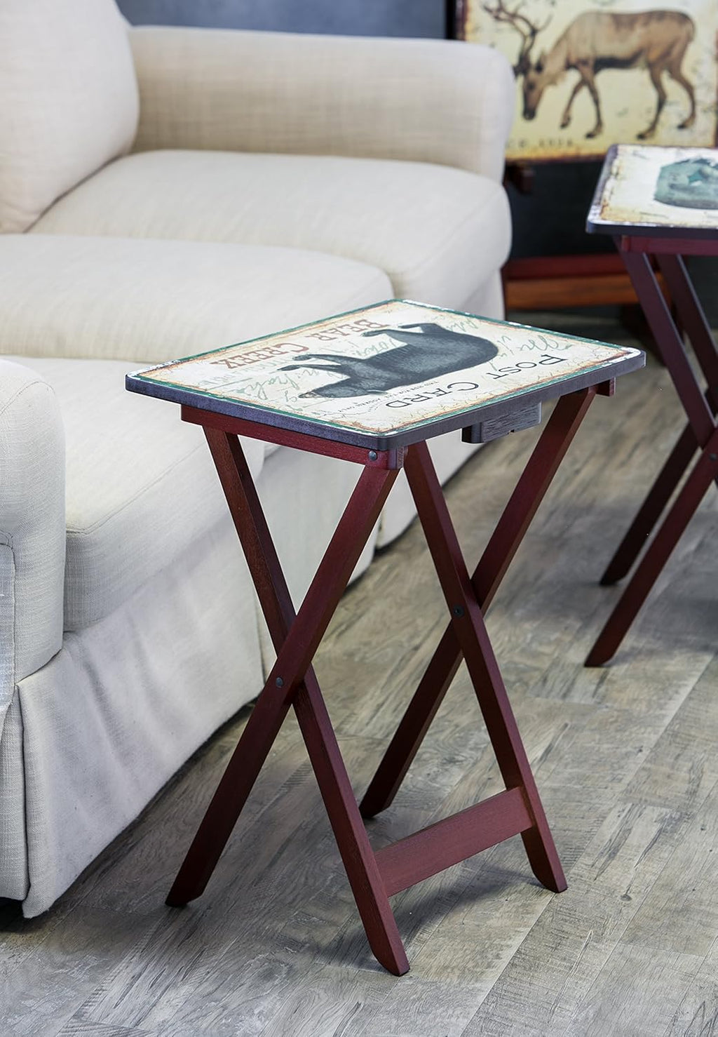 Farmhouse TV Trays with Stand, Set of 4 T56385