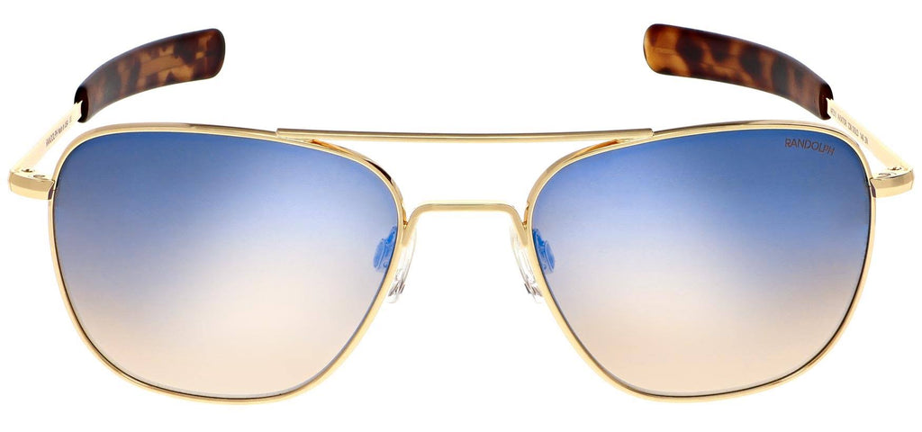 Aviator Bayonet Temple Sunglasses in Gold B27588