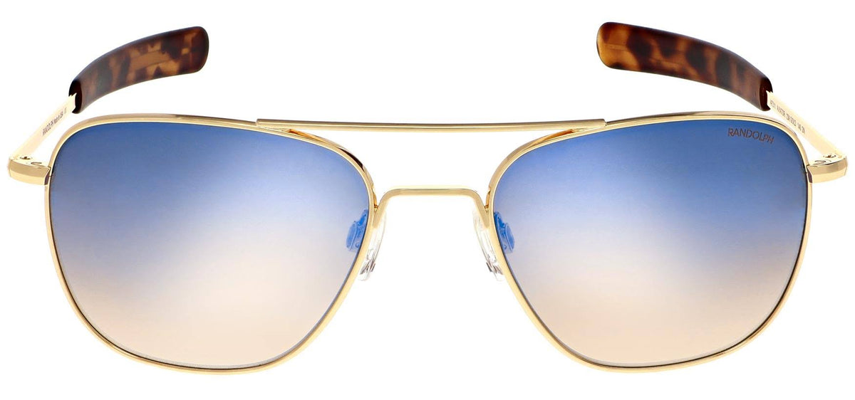 Aviator Bayonet Temple Sunglasses in Gold B27588
