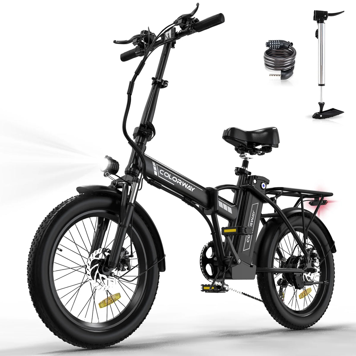 20"x3.0 Fat Tire Electric Bicycle with 500W/36V/12Ah Battery, Shimano 7-Speed B7076