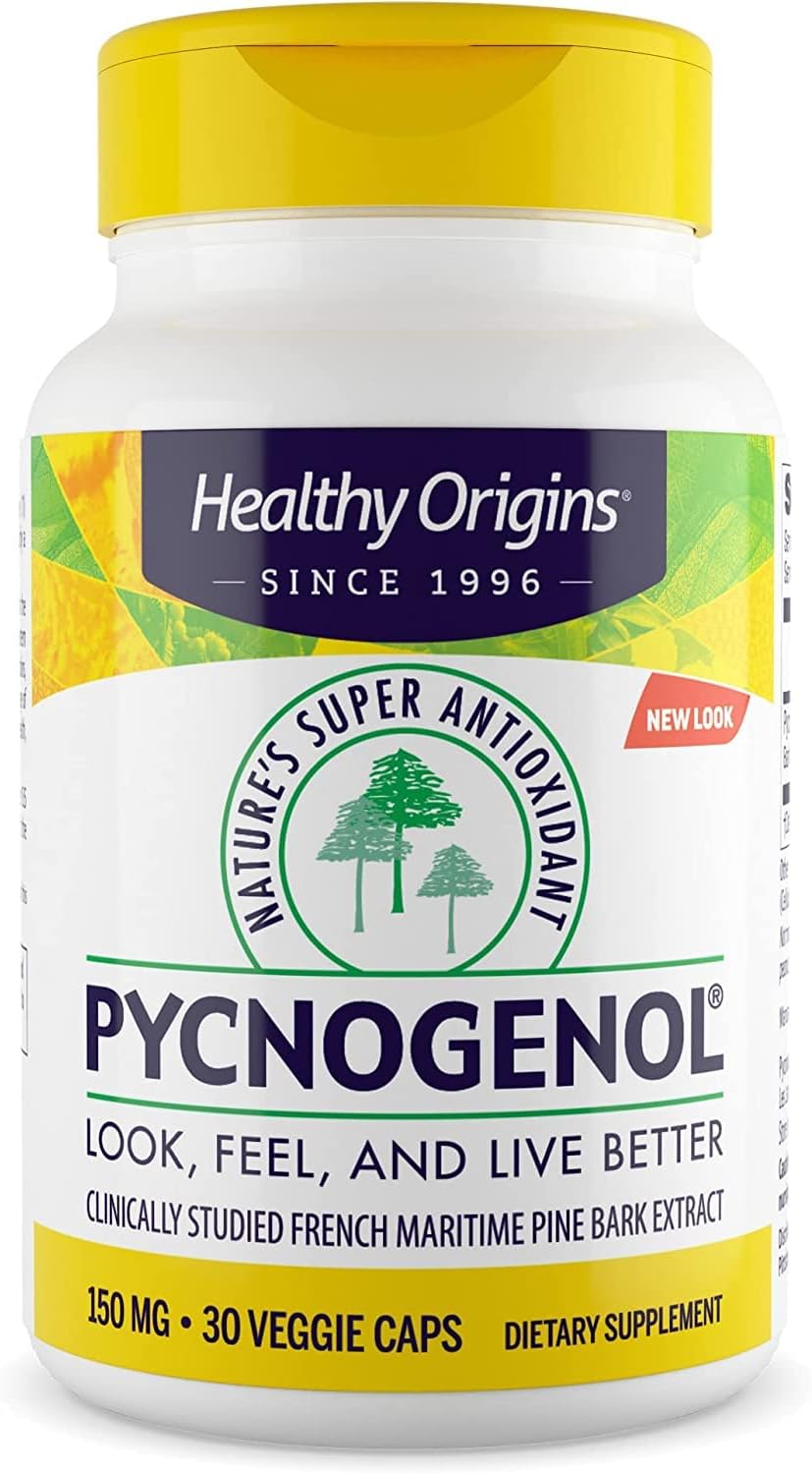 Pycnogenol 150 mg Pine Bark Extract Supplement 30 Veggie Caps P438651