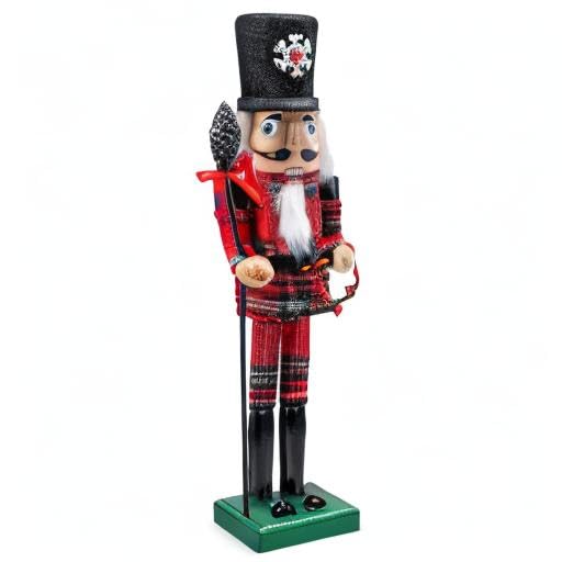 Red and Black Wooden Nutcracker Soldier 15" X8336