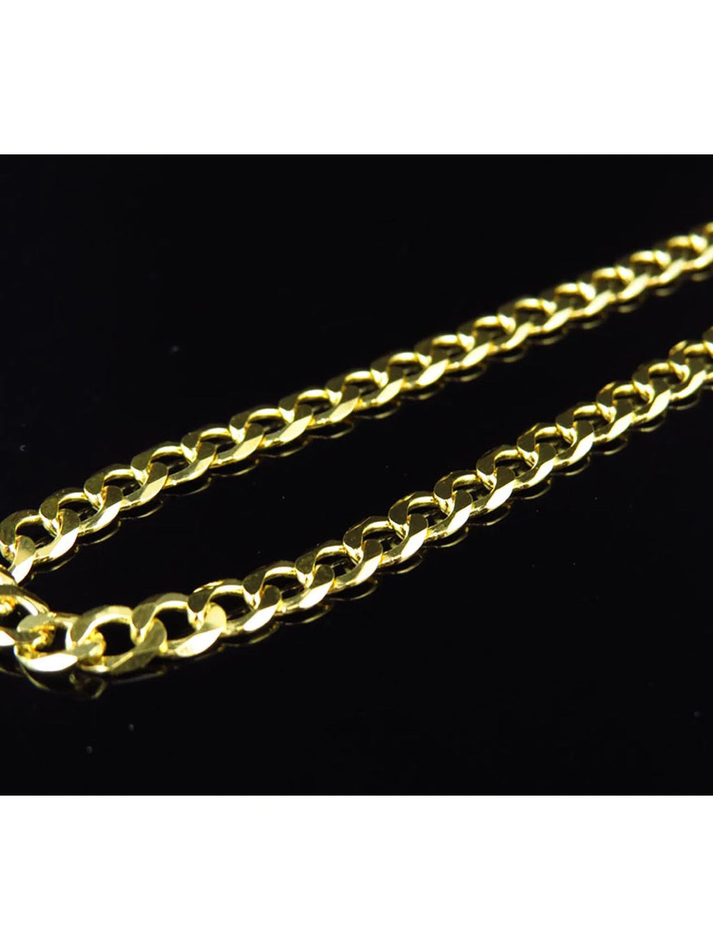 Yellow Gold Finish Sterling Silver Miami Cuban Link Chain Necklace T4751