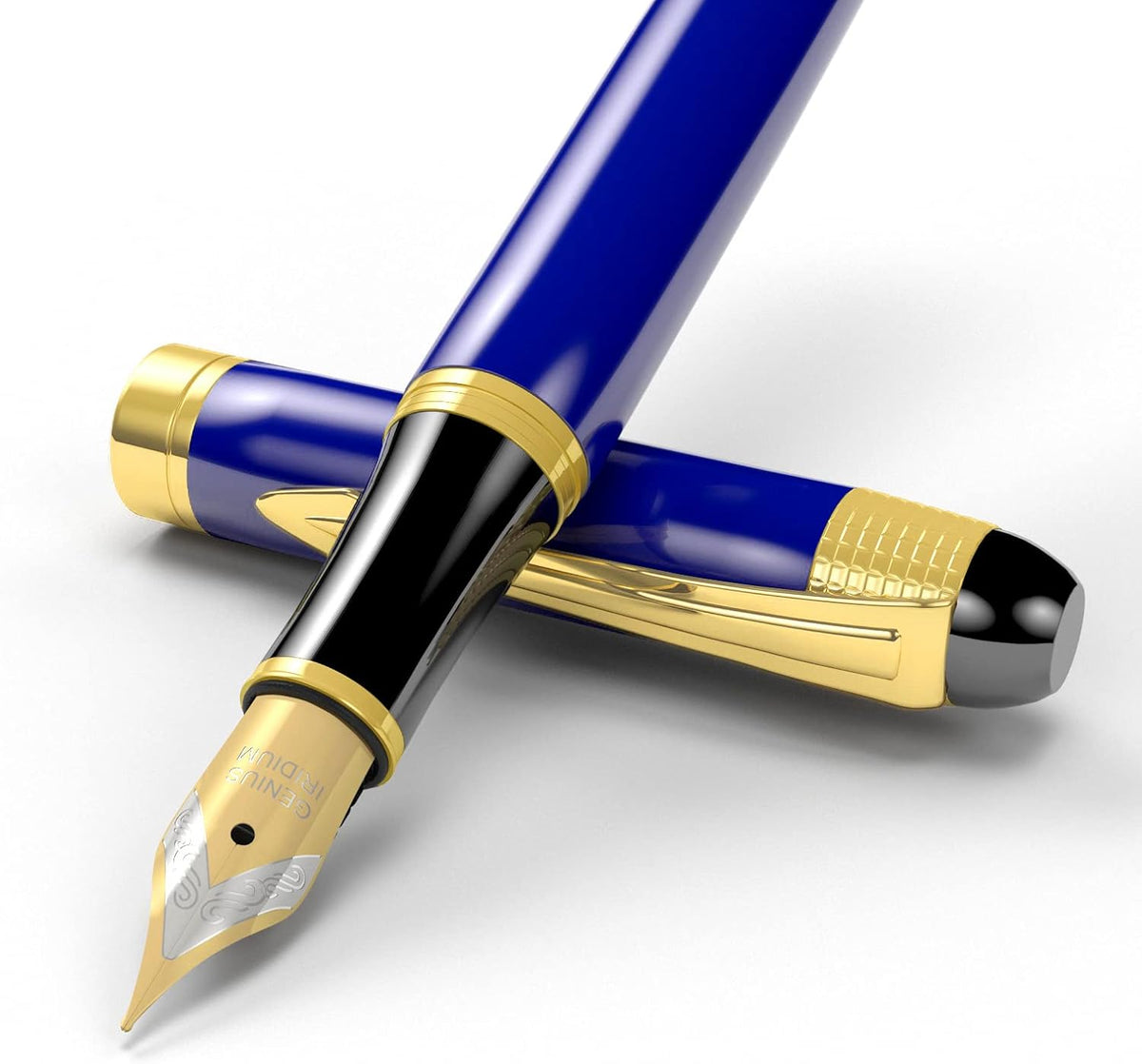 Fountain Pen Medium Nib with Converter, 2 Ink Cartridges (1 Black 1 Blue) X584301