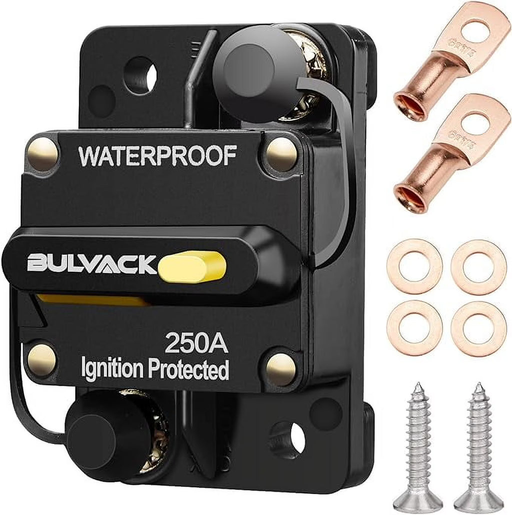 250 Amp Circuit Breaker with Manual Reset, 12V-48V DC H8904