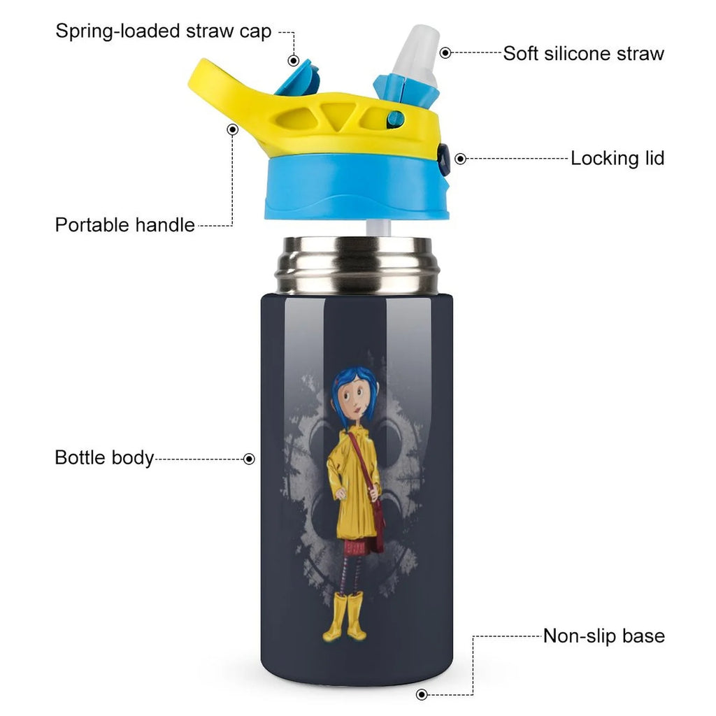 Insulated Stainless Steel Water Bottle with Straw J964