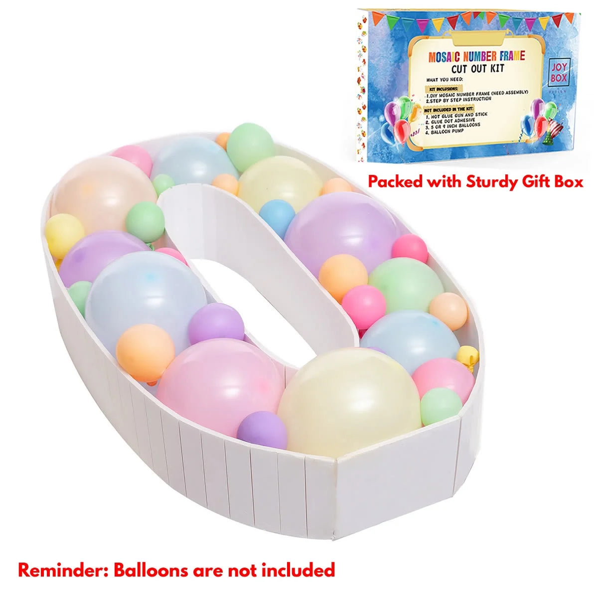 Number Balloon Marquee Numbers 0 Pre-Cut Kit Cardboard Light Up Mosaic Foam Board Z207