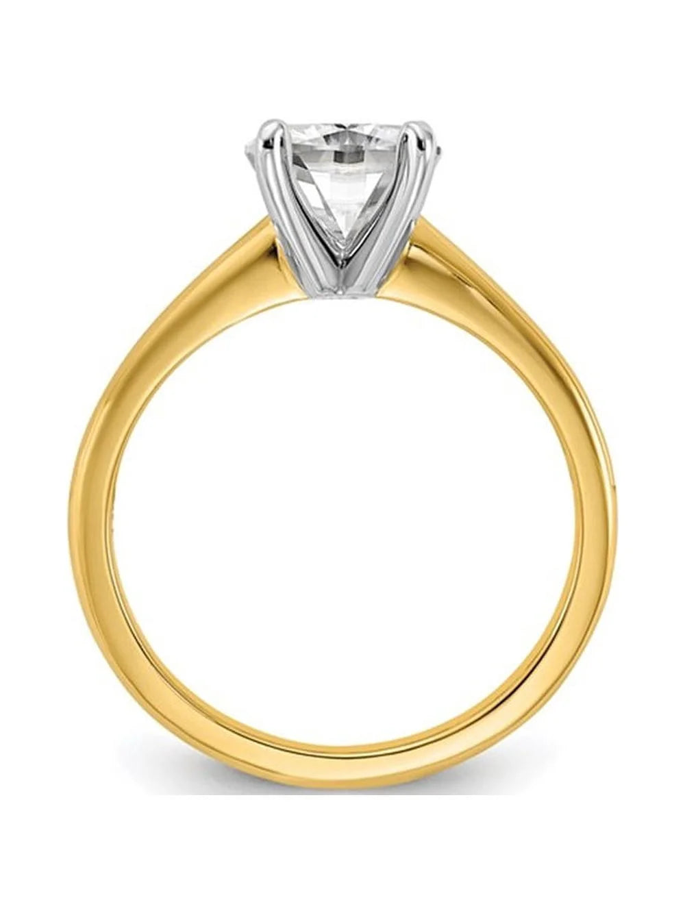 14K Yellow Gold Cushion-Cut Lab Grown Diamond Solitaire Engagement Ring E7853