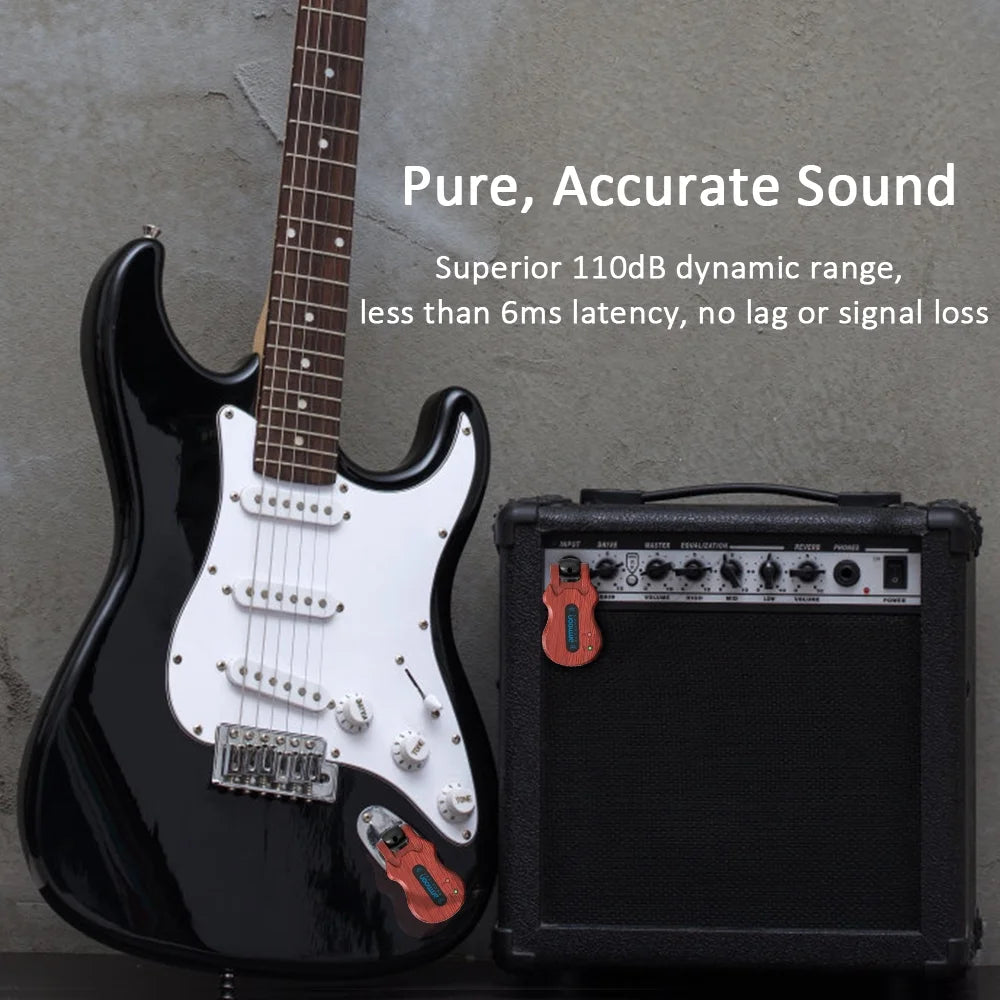 5.8G Wireless Guitar System Red Transmitter Receiver with USB Charging Cable G443413