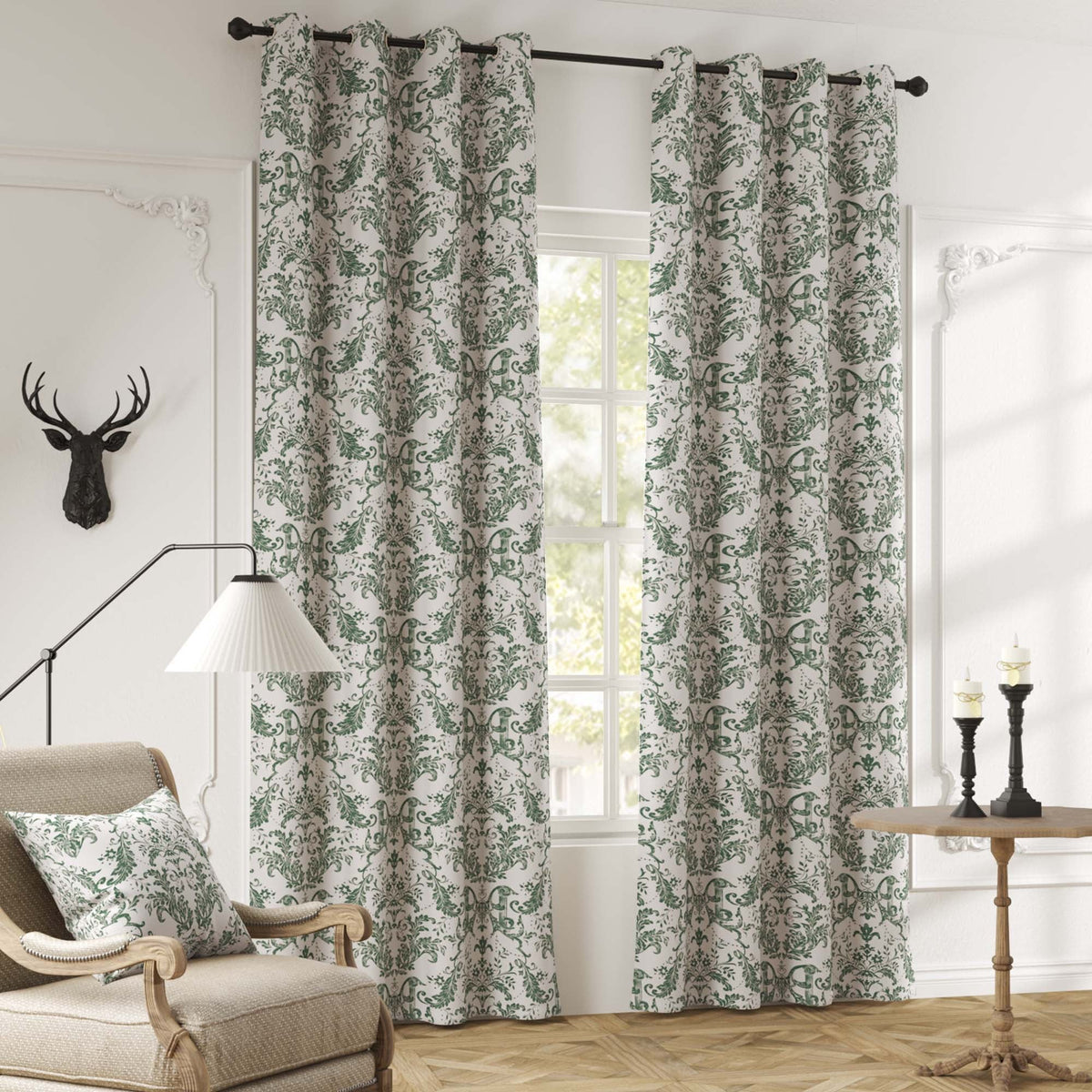 84 inches Greyish Beige Faux Linen Room Darkening Curtains 2 Panels N857244
