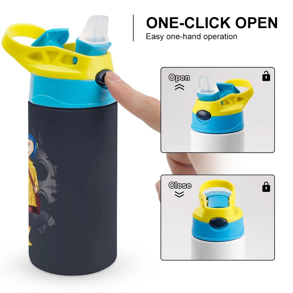 Insulated Stainless Steel Water Bottle with Straw J964