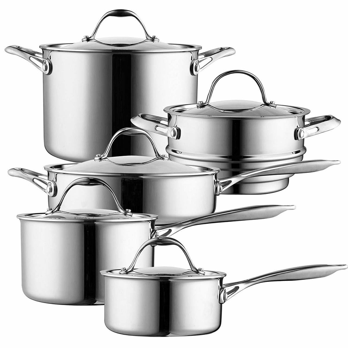 10 Piece Multi-Ply Clad Stainless Steel Cookware Set N783511