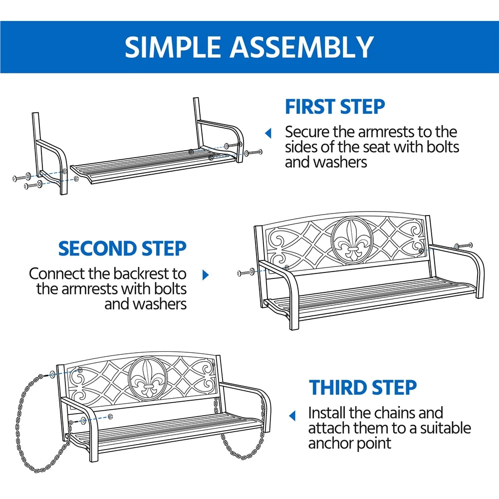 Black Iron Porch Swing U64524