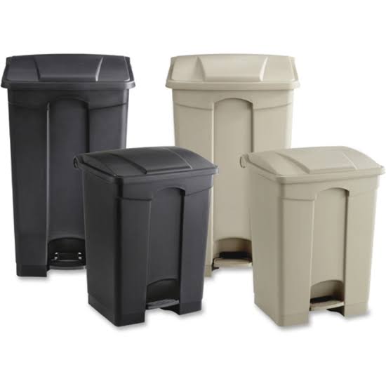 Black Plastic Trash Can with Foot Pedal T696