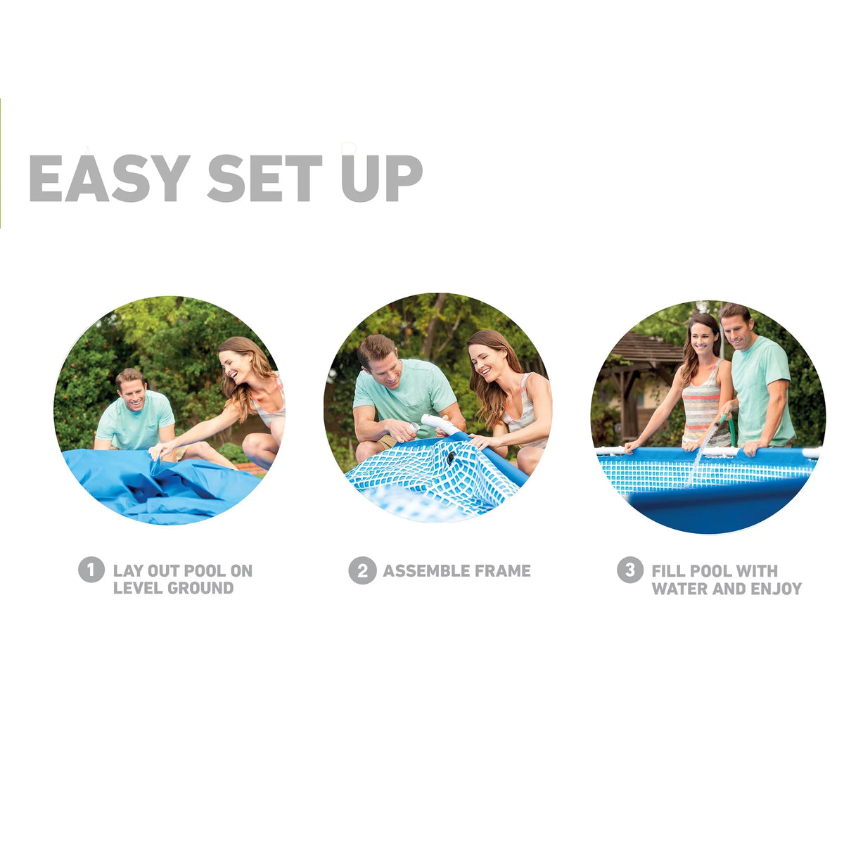 12ft x 30in Metal Frame Above Ground Swimming Pool with Filter H749