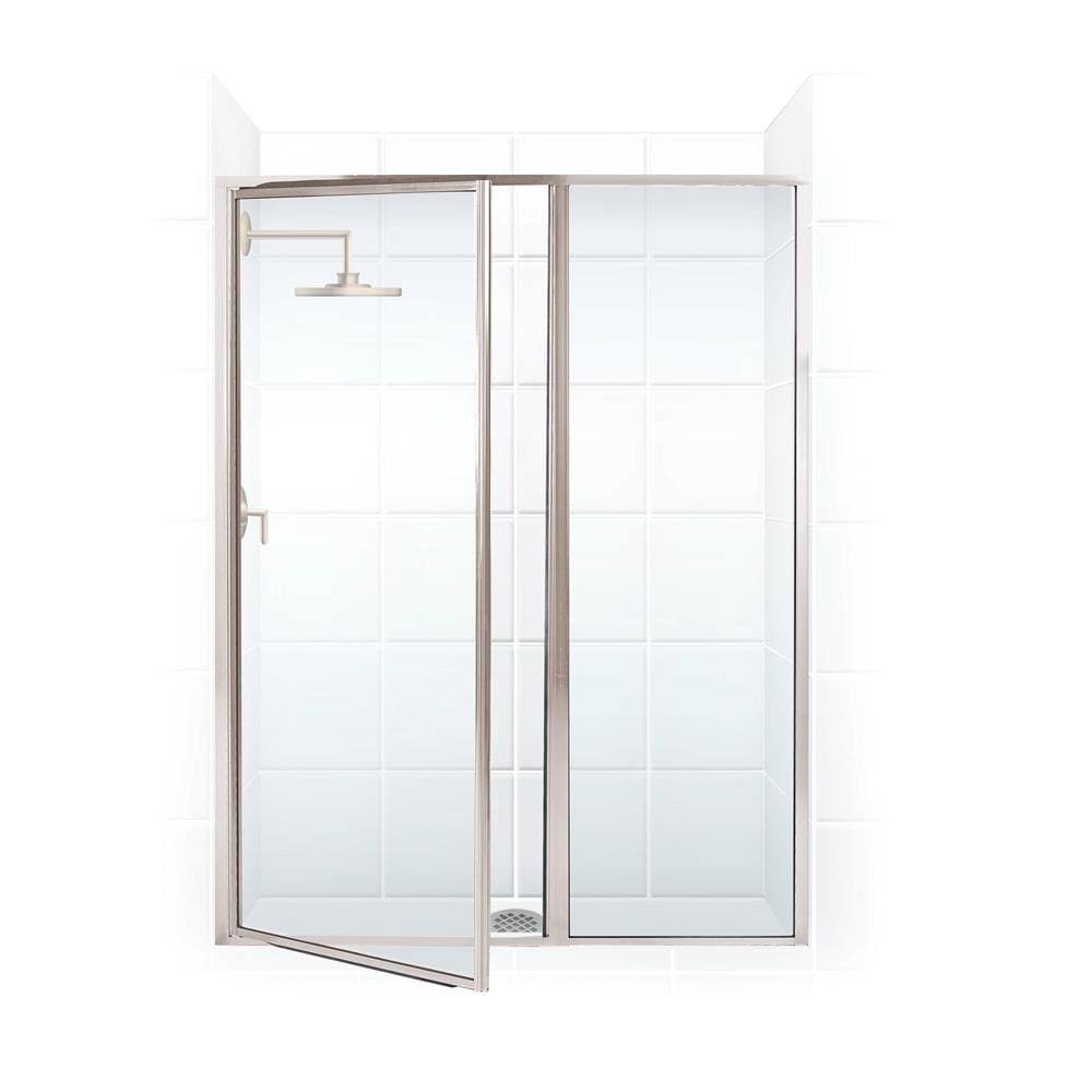 38x22 x 69x22 Framed Hinge Swing Shower Door Brushed Nickel V39949