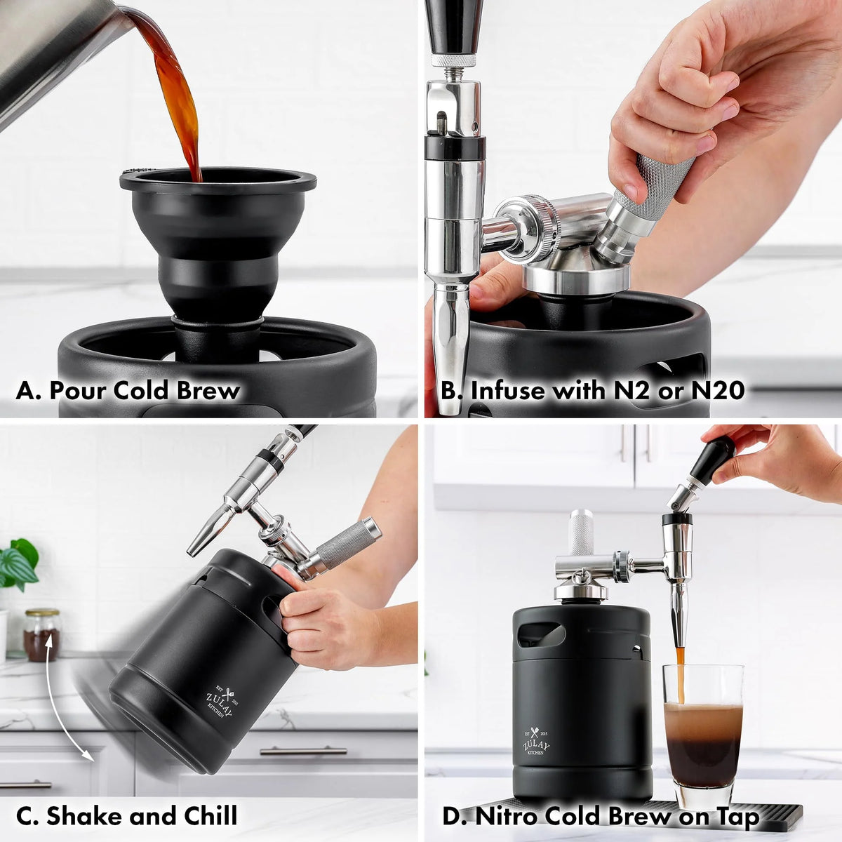 1 Gallon Cold Brew Coffee Maker with Glass Pitcher and Mesh Filter A73501