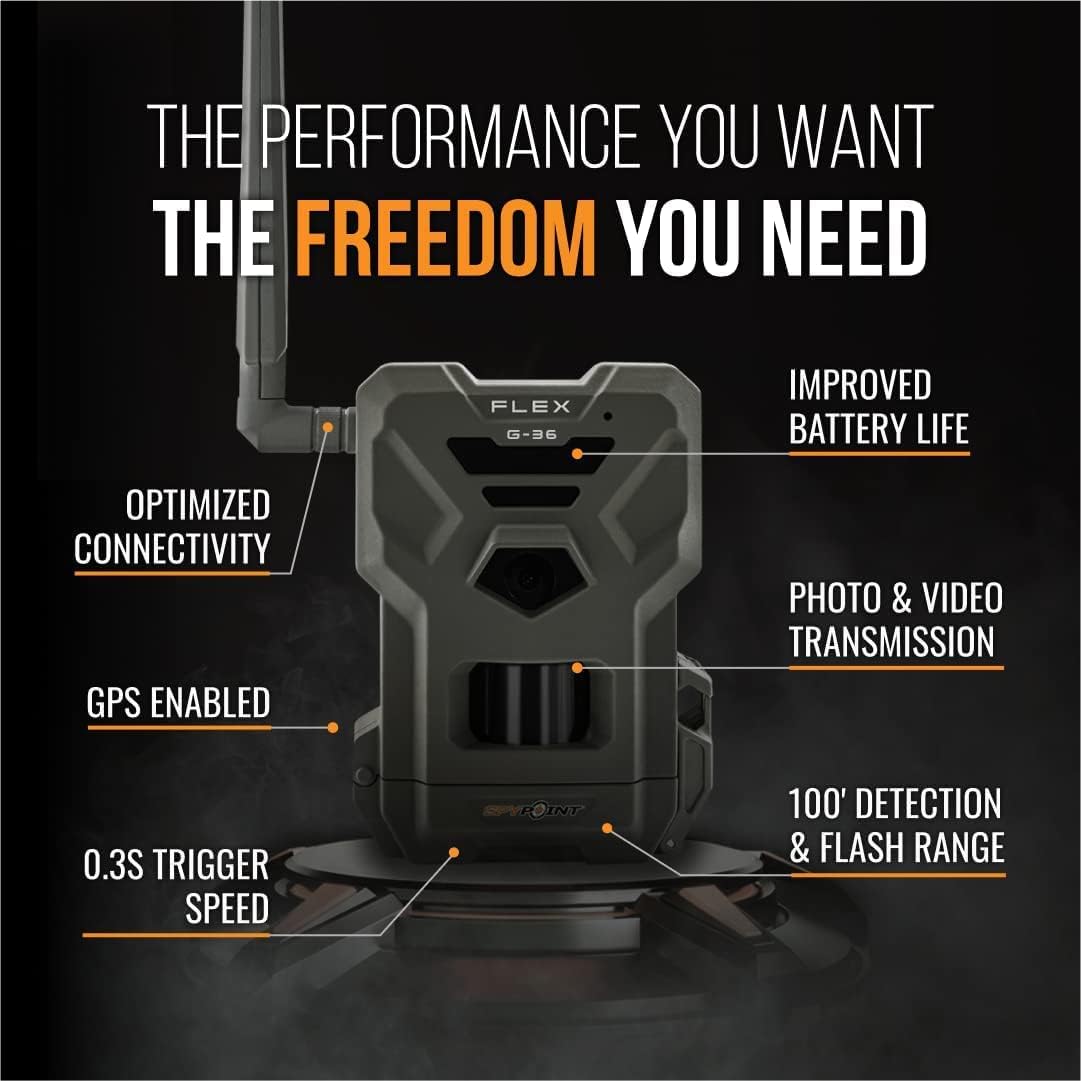 36MP Cellular Trail Camera with Sound, GPS, LTE, 100' Flash Range + LIT-22 Batteries + Straps J78211