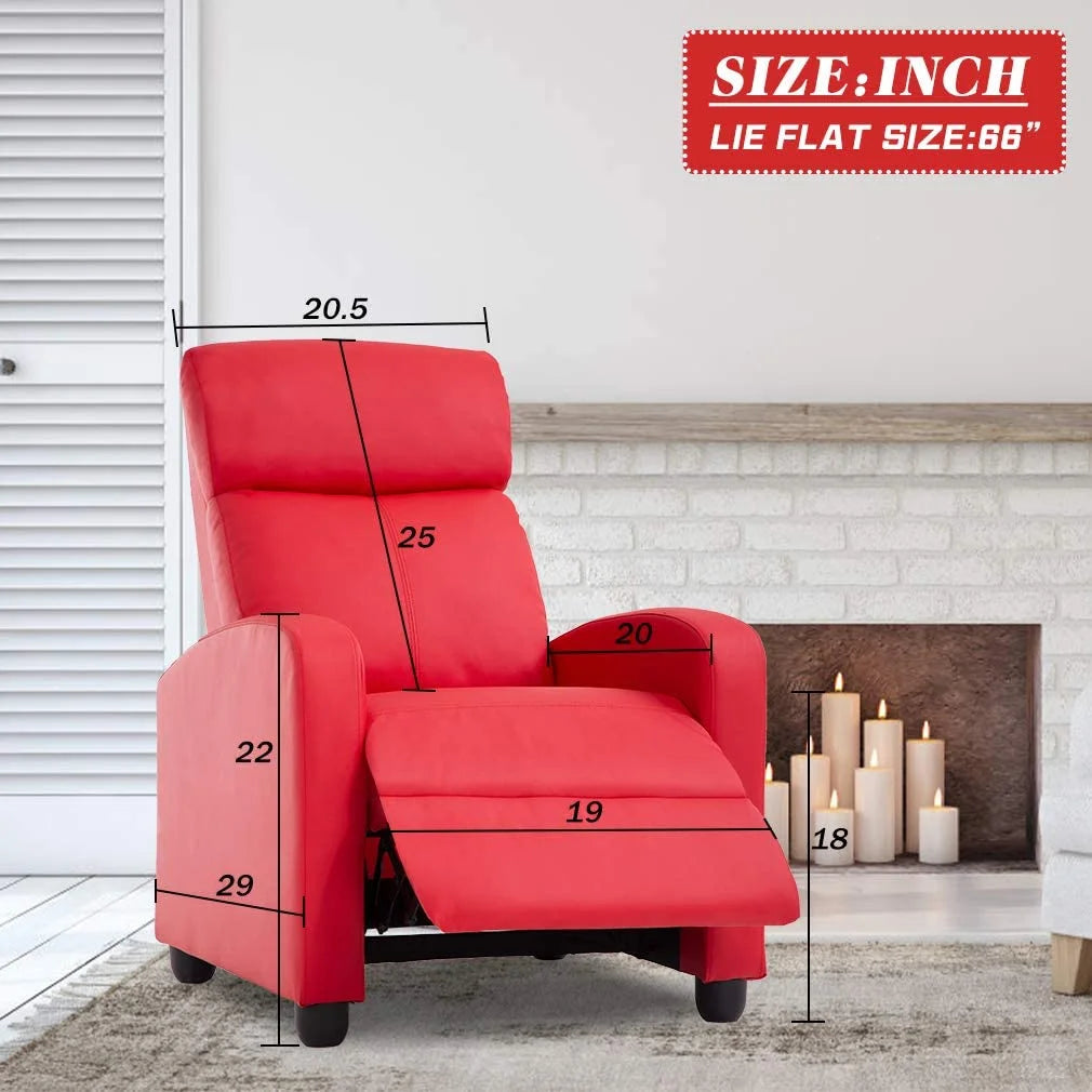 Red PU Leather Recliner Chair A45336