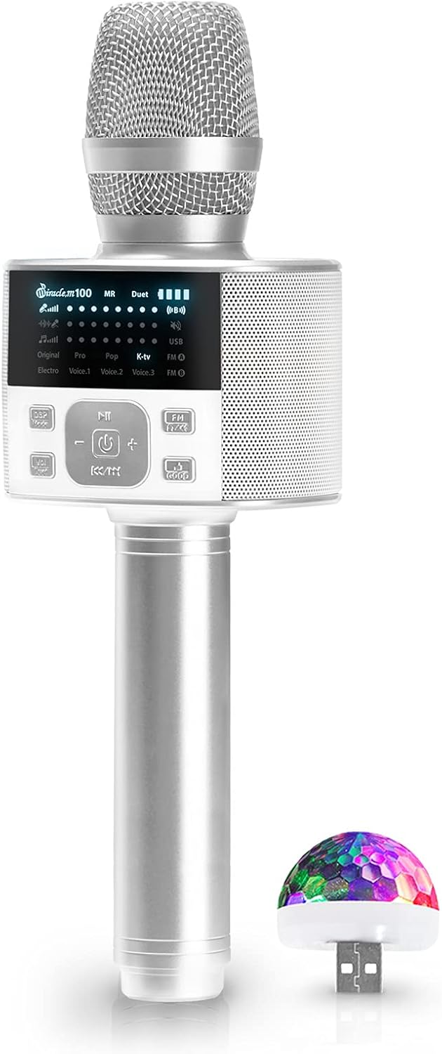 Bluetooth Karaoke Microphone with LED Screen W33202