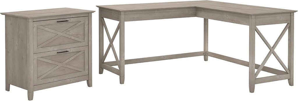 L Shaped Desk with 2 Drawer File Cabinet H7956