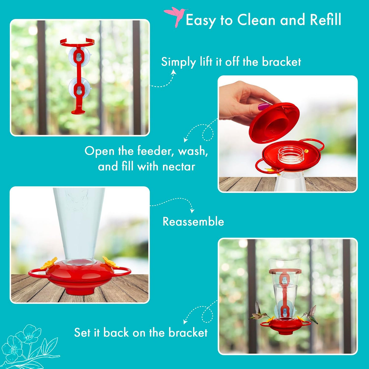 Large Capacity Plastic Window Hummingbird Feeder O219658