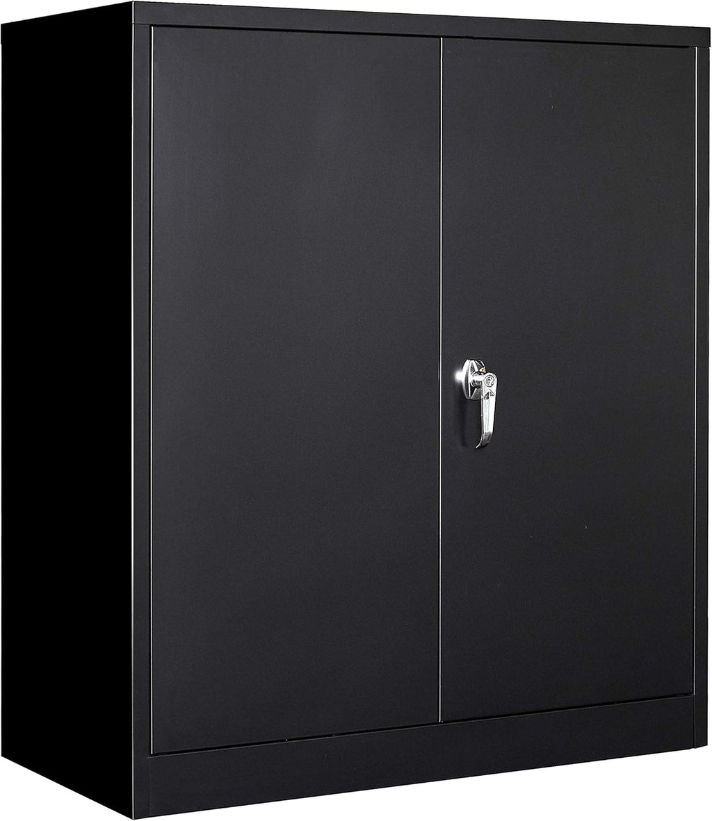Metal Locker Storage Cabinets, 72" White Tall Steel Wardrobe with Hanging Rod, Shelves and Lockable Doors U8663