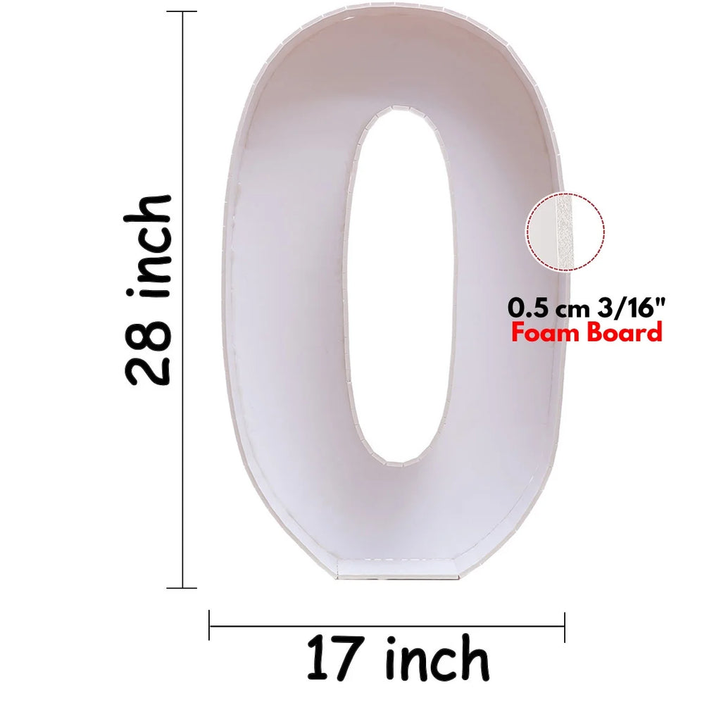 Number Balloon Marquee Numbers 0 Pre-Cut Kit Cardboard Light Up Mosaic Foam Board Z207