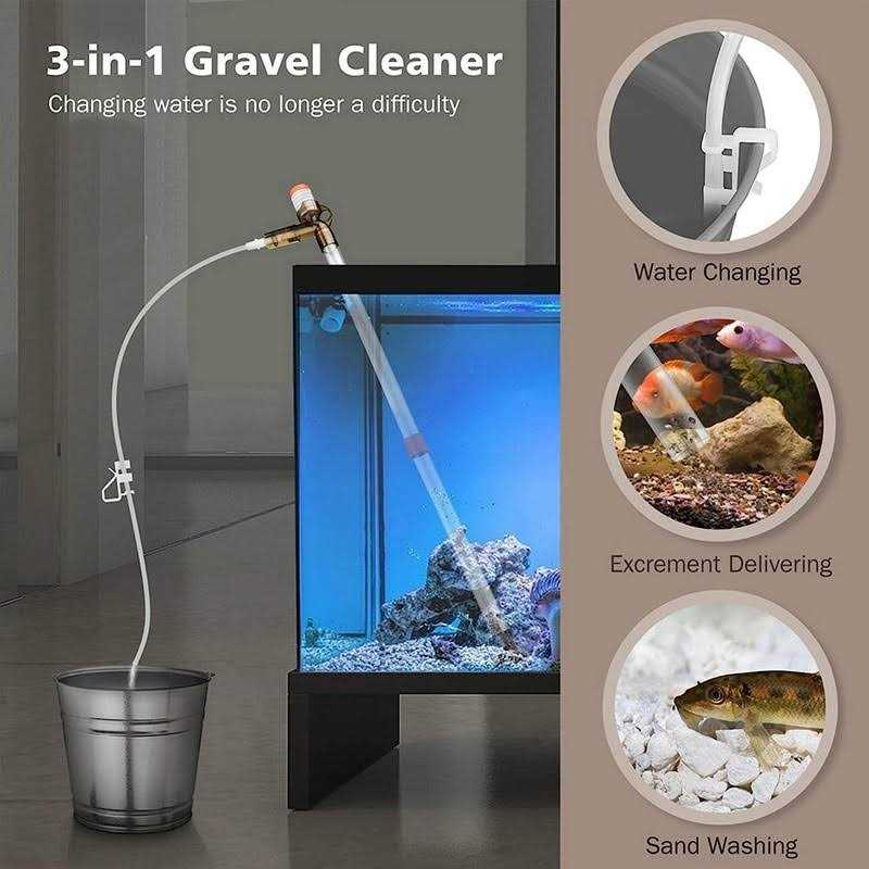 Aquarium Gravel Cleaner Fish Tank Kit Long Nozzle Water Changer N1173
