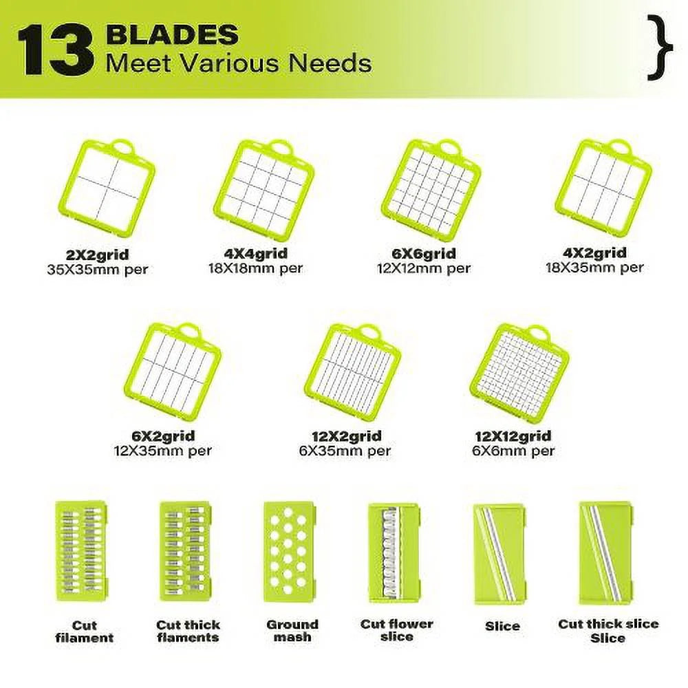 Vegetable Chopper with Container 22-in-1 13 Blades G25891