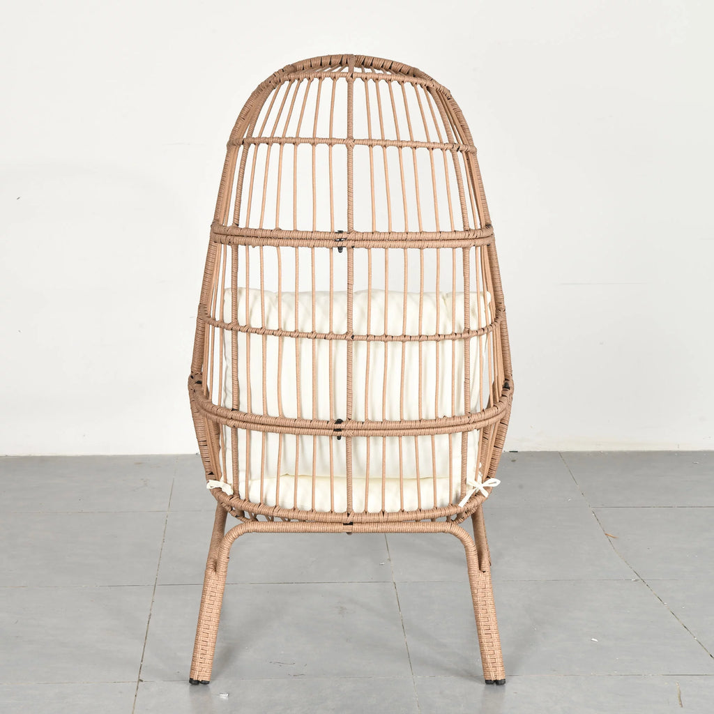 Oversized Wicker Egg Chair with Steel Frame W688
