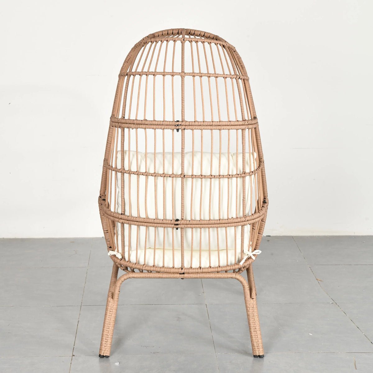 Oversized Wicker Egg Chair with Steel Frame W688