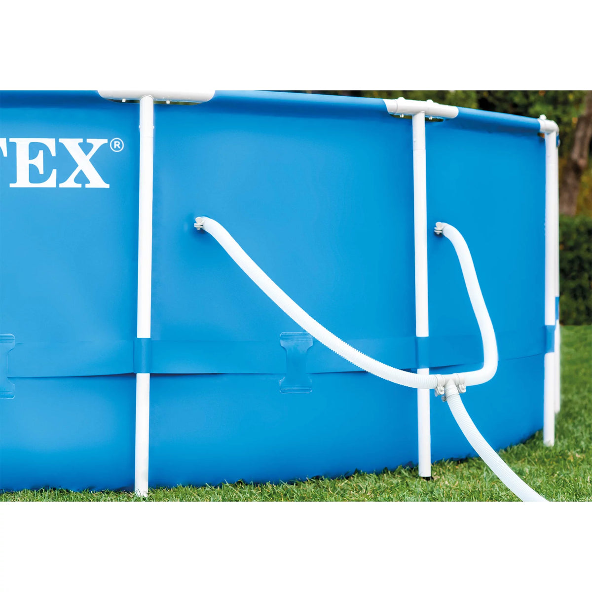 12ft x 30in Metal Frame Above Ground Swimming Pool with Filter H749
