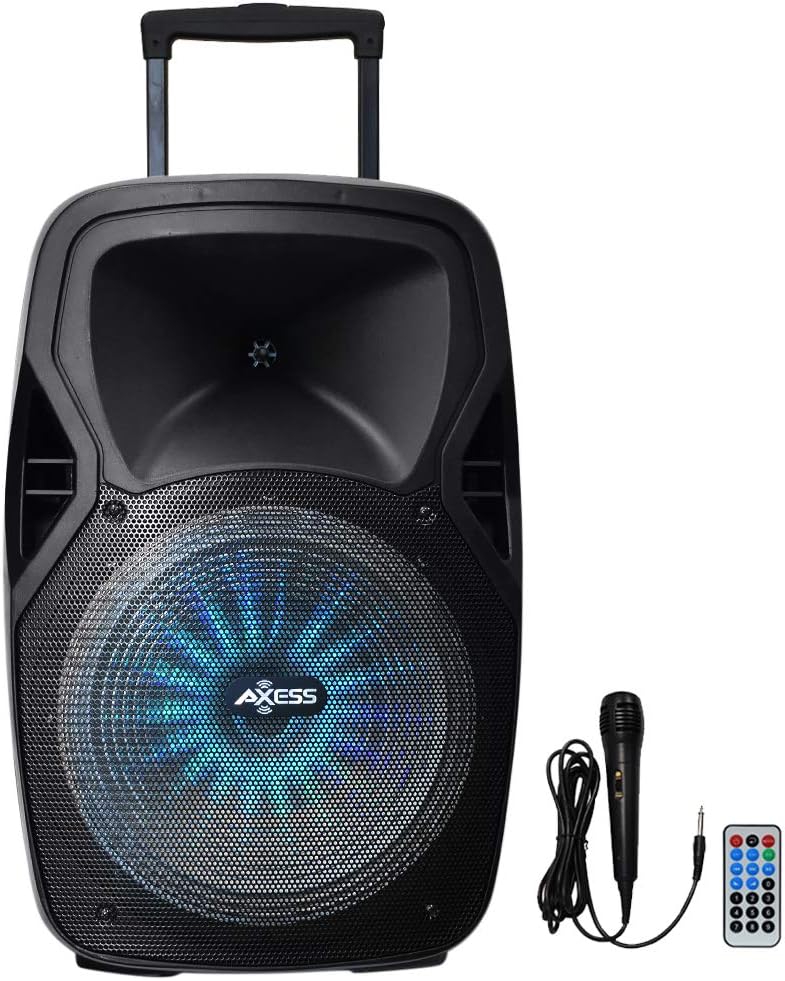 8'' Portable Bluetooth Speaker with Woofer & Tweeter, LED Lights, Pack of 2 U52672