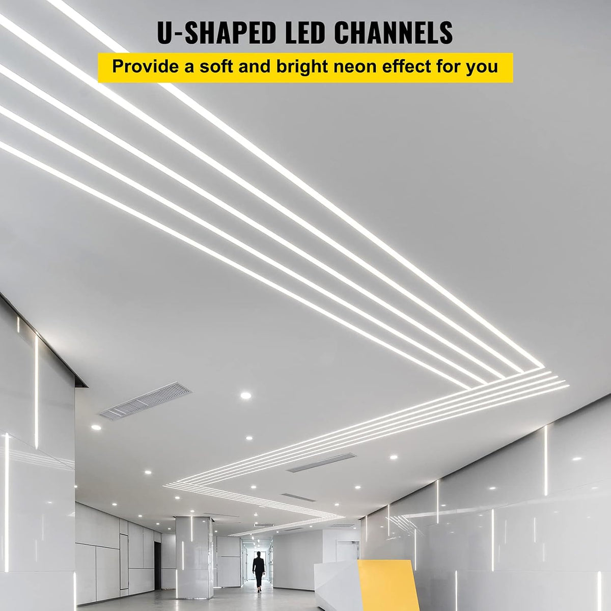 10-Pack 6.6 ft Aluminum U-Shaped LED Channel System with Diffused Cover U7562