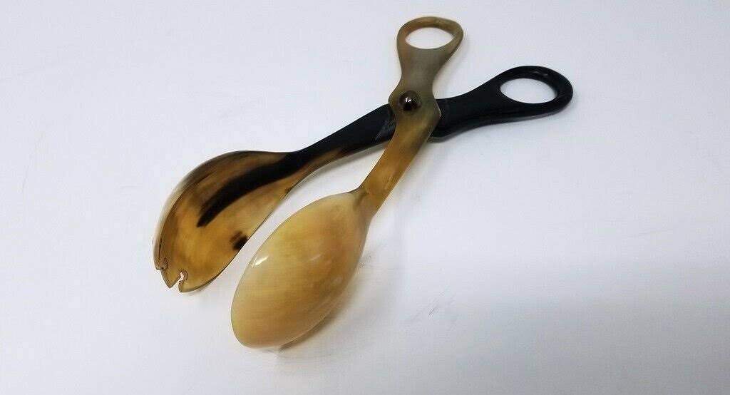 Handcrafted Horn Salad Server Buffet Tongs Set of 2 A22080