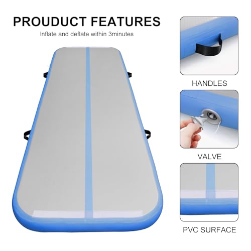 Inflatable Air Gymnastics Mat 4 inches Thick with 600W Electric Pump W905203
