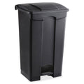 Black Plastic Trash Can with Foot Pedal T696