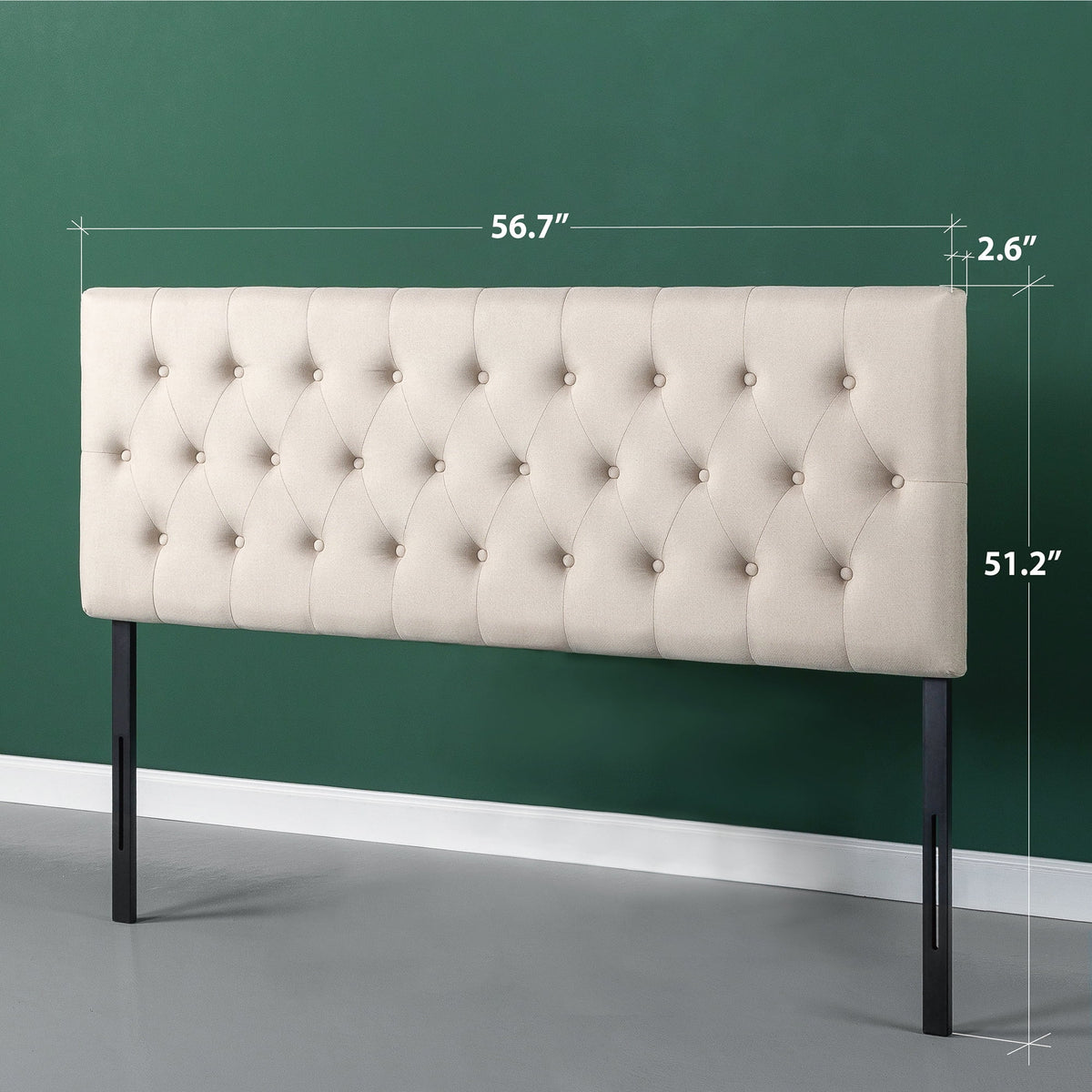 Upholstered Metal Headboard Taupe Full B91296